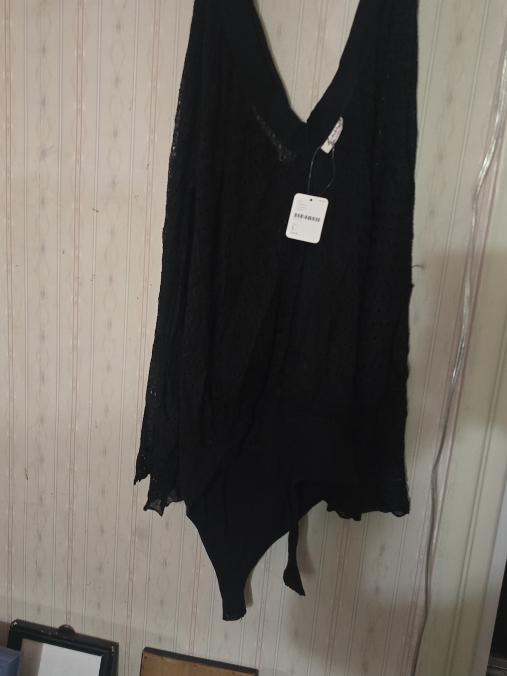 Free People Black V-Neck Women's Sweater Body Suiet